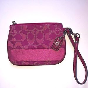 Coach Wristlet | Leather Strap | Color:Magenta | Size:Os |